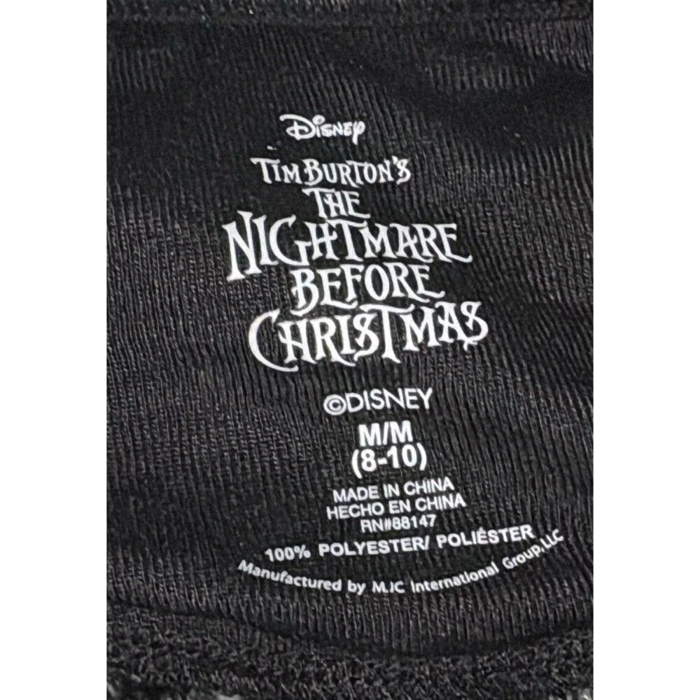 DISNEY Nightmare Before Christmas nightgown Youth Girls M 8/10 nightshirt hooded - Picture 3 of 10